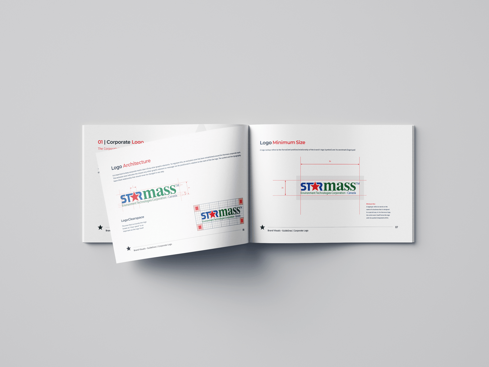 Starmass logo architecture mockup