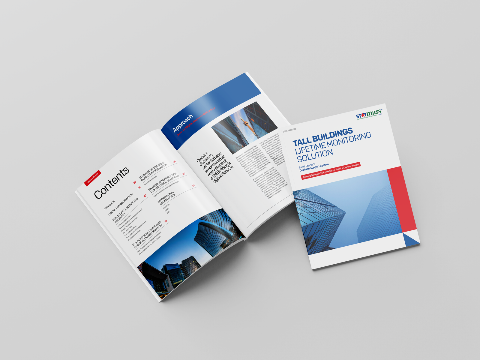 Starmass marketing collateral spread mockup