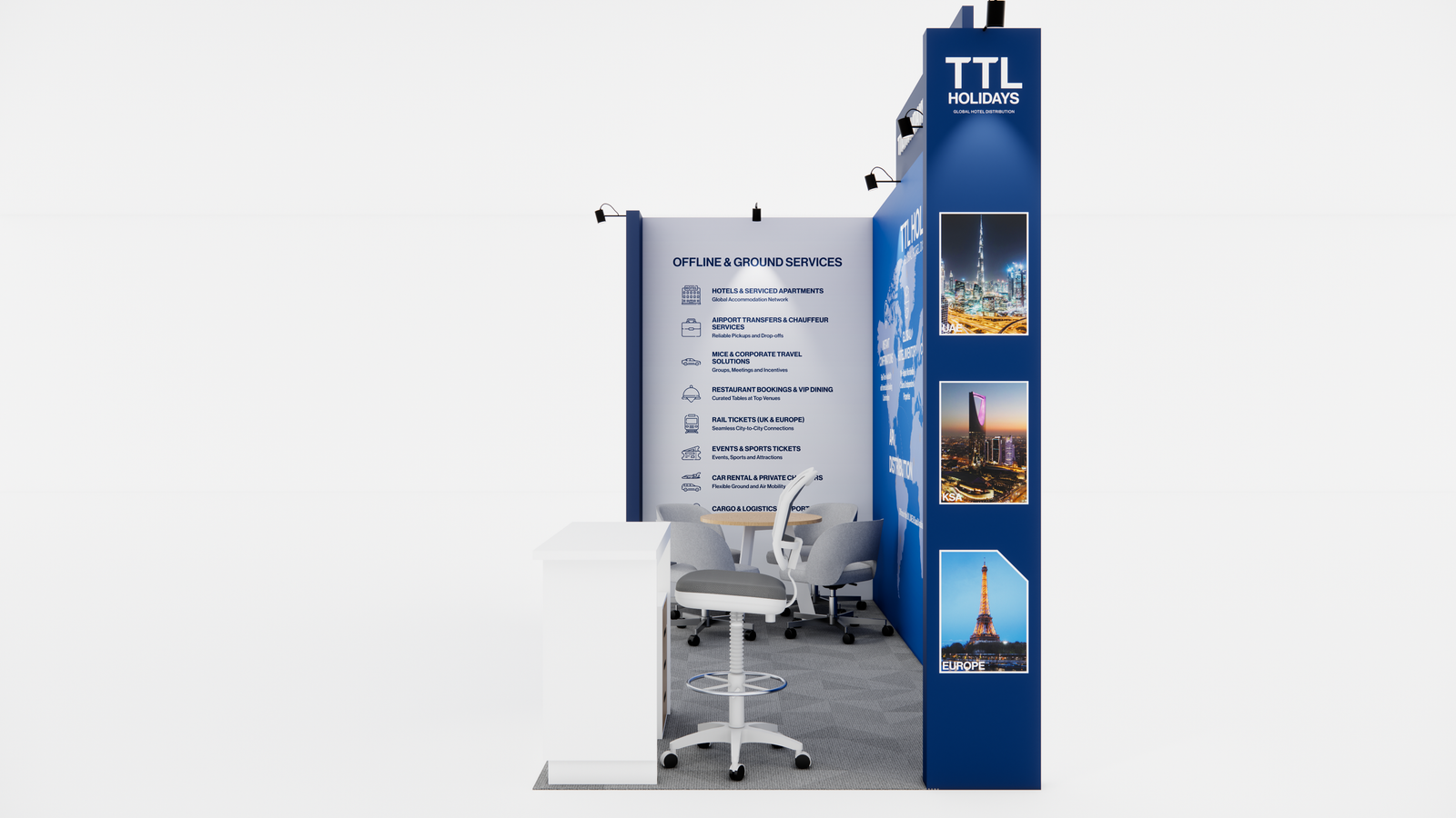 TTL Holidays exhibition space branding
